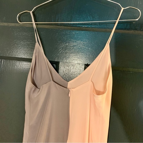 NWT Catherine Gee Pink/Grey Colorblock Silk Maxi Dress - Picture 4 of 6